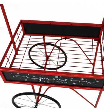 Carretto Espositore Natalizio in Ferro e Legno di Abete 92x67xH.167 cm Carretto Espositore Natalizio in Ferro e Legno di Abete 92x67xH.167 cm