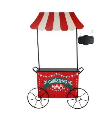 Carretto Espositore Natalizio in Ferro e Legno di Abete 149x39xH.213 cm Carretto Espositore Natalizio in Ferro e Legno di Abete 149x39xH.213 cm