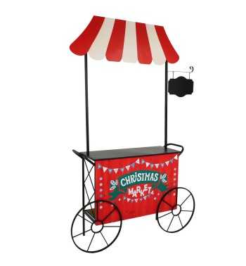 Carretto Espositore Natalizio in Ferro e Legno di Abete 149x39xH.213 cm Carretto Espositore Natalizio in Ferro e Legno di Abete 149x39xH.213 cm