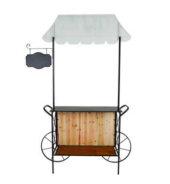 Carretto Espositore Natalizio in Ferro e Legno di Abete 149x39xH.213 cm Carretto Espositore Natalizio in Ferro e Legno di Abete 149x39xH.213 cm