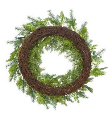 Ghirlanda Natalizia Verde con Pigne D.76 cm in PE