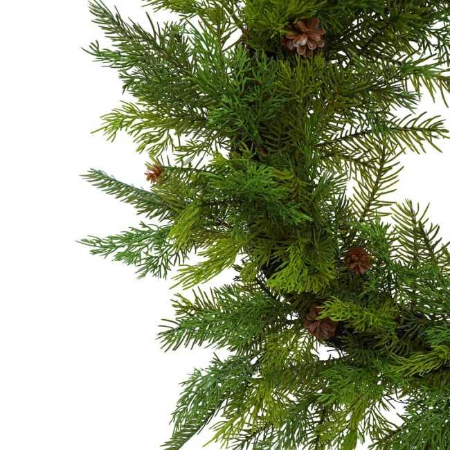 Ghirlanda Natalizia Verde con Pigne D.76 cm in PE
