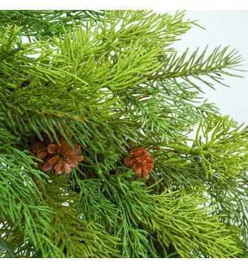 Ghirlanda Natalizia Verde con Pigne D.76 cm in PE