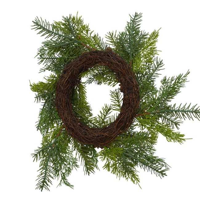 Ghirlanda Natalizia Verde con Pigne D.40 cm in PE