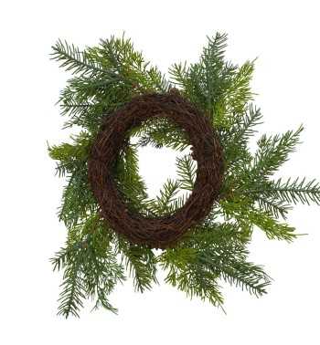 Ghirlanda Natalizia Verde con Pigne D.40 cm in PE