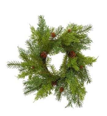 Ghirlanda Natalizia Verde con Pigne D.40 cm in PE