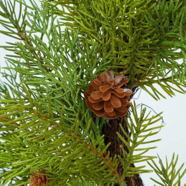 Ghirlanda Natalizia Verde con Pigne D.40 cm in PE