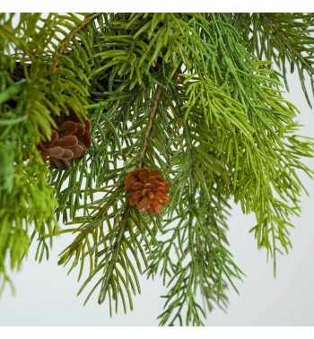 Ghirlanda Natalizia Verde con Pigne D.40 cm in PE