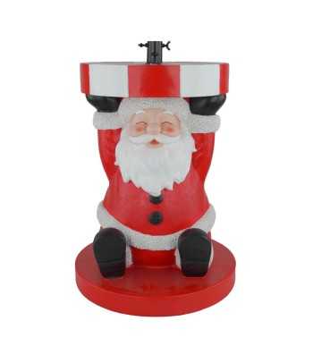 Base per Albero di Natale con Babbo Natale in Resina H.65 cm