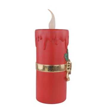 Candela Natalizia Rossa con Led in Resina H.44 cm Candela Natalizia Rossa con Led in Resina H.44 cm