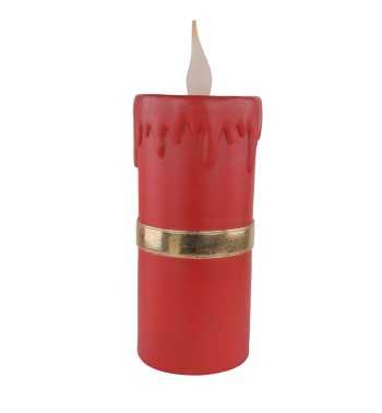 Candela Natalizia Rossa con Led in Resina H.44 cm Candela Natalizia Rossa con Led in Resina H.44 cm