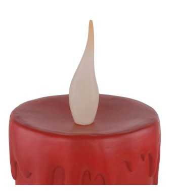 Candela Natalizia Rossa con Led in Resina H.44 cm Candela Natalizia Rossa con Led in Resina H.44 cm