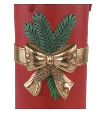 Candela Natalizia Rossa con Led in Resina H.44 cm Candela Natalizia Rossa con Led in Resina H.44 cm