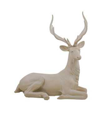 Renna Natalizia Seduta in Resina Beige H.126 cm