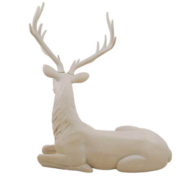 Renna Natalizia Seduta in Resina Beige H.126 cm