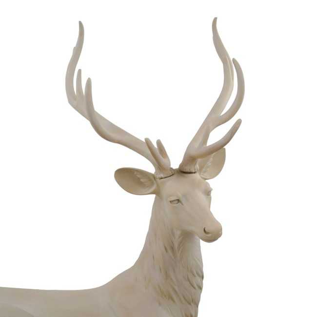 Renna Natalizia Seduta in Resina Beige H.126 cm