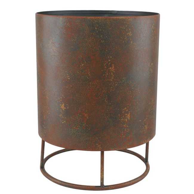 Set 3 Vasi in Metallo con Effetto Ruggine
