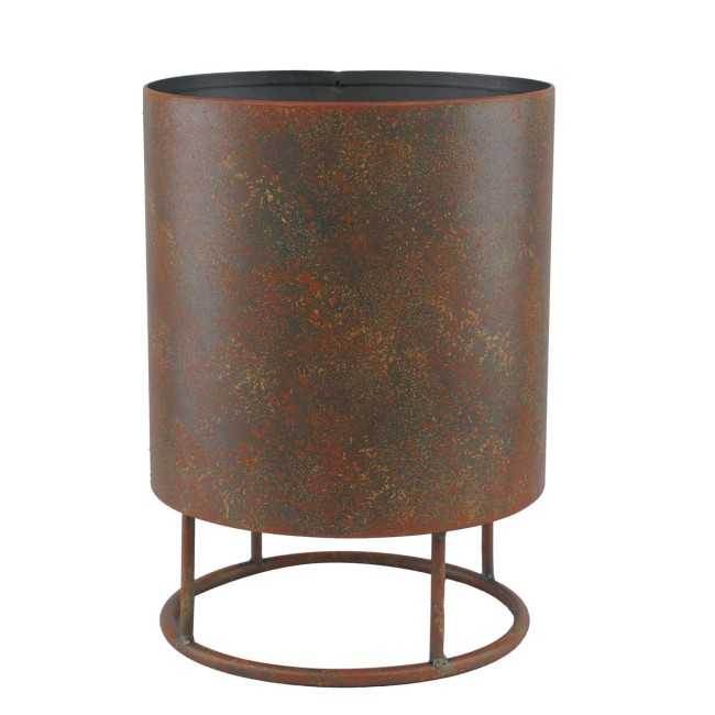 Set 3 Vasi in Metallo con Effetto Ruggine