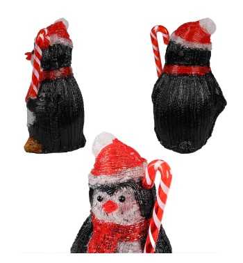 Pinguino Luminoso Natalizio H.30 cm