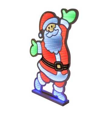 Babbo Natale Luminoso 3D con Effetto Infinity Mirror 3 Misure