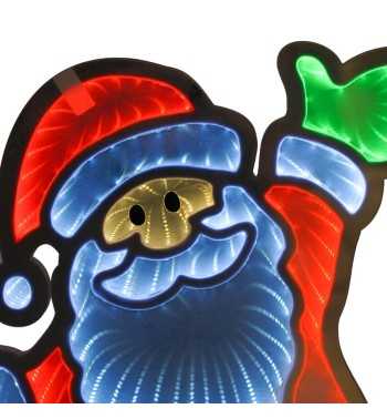 Babbo Natale Luminoso 3D con Effetto Infinity Mirror 3 Misure