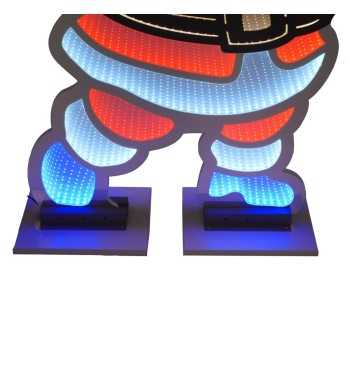 Babbo Natale Luminoso 3D con Effetto Infinity Mirror 3 Misure