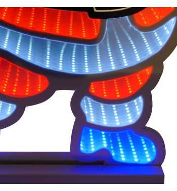 Babbo Natale Luminoso 3D con Effetto Infinity Mirror 3 Misure