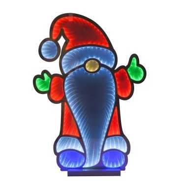 Gnomo Luminoso 3D con Effetto Infinity Mirror