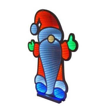 Gnomo Luminoso 3D con Effetto Infinity Mirror