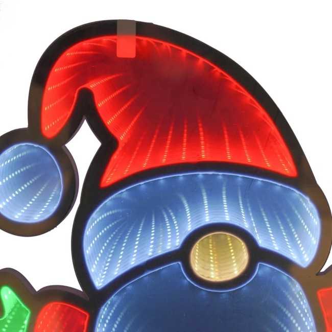 Gnomo Luminoso 3D con Effetto Infinity Mirror