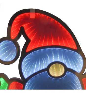 Gnomo Luminoso 3D con Effetto Infinity Mirror