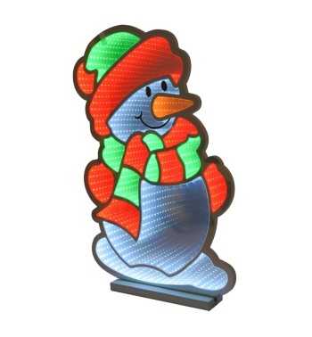 Pupazzo di Neve Luminoso 3D con Effetto Infinity Mirror 3 Misure Pupazzo di Neve Luminoso 3D con Effetto Infinity Mirror 3 Misure