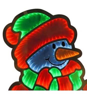 Pupazzo di Neve Luminoso 3D con Effetto Infinity Mirror 3 Misure Pupazzo di Neve Luminoso 3D con Effetto Infinity Mirror 3 Misure