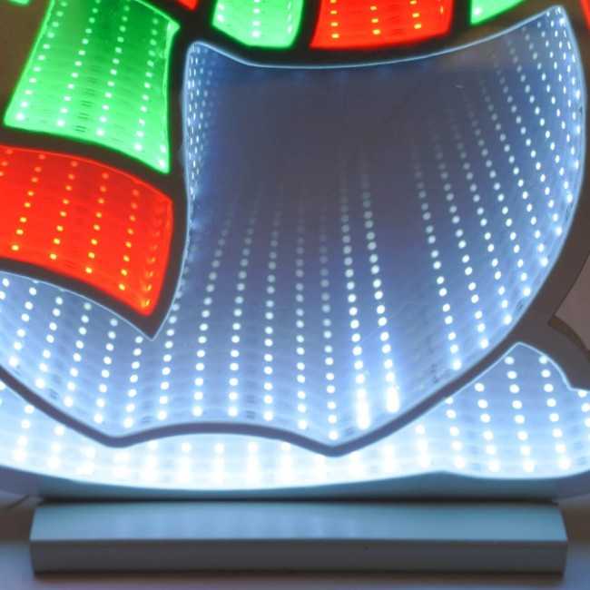 Pupazzo di Neve Luminoso 3D con Effetto Infinity Mirror 3 Misure