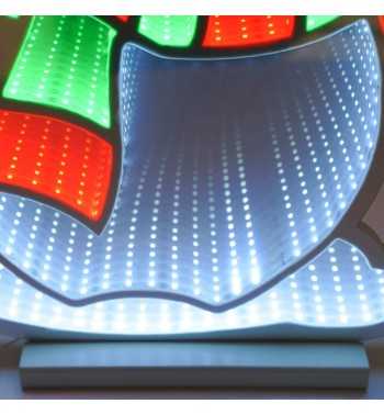 Pupazzo di Neve Luminoso 3D con Effetto Infinity Mirror 3 Misure Pupazzo di Neve Luminoso 3D con Effetto Infinity Mirror 3 Misure