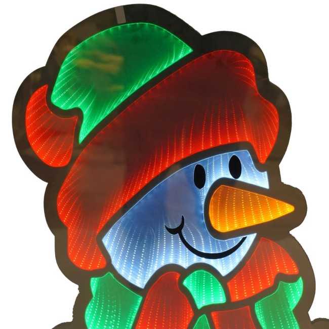 Pupazzo di Neve Luminoso 3D con Effetto Infinity Mirror 3 Misure