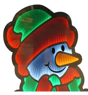 Pupazzo di Neve Luminoso 3D con Effetto Infinity Mirror 3 Misure Pupazzo di Neve Luminoso 3D con Effetto Infinity Mirror 3 Misure