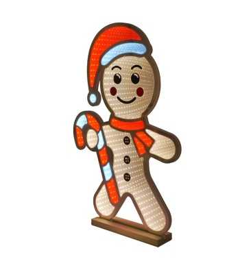 Omino Pan di Zenzero Luminoso 3D con Effetto Infinity Mirror