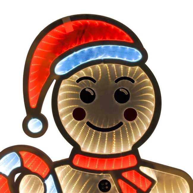 Omino Pan di Zenzero Luminoso 3D con Effetto Infinity Mirror