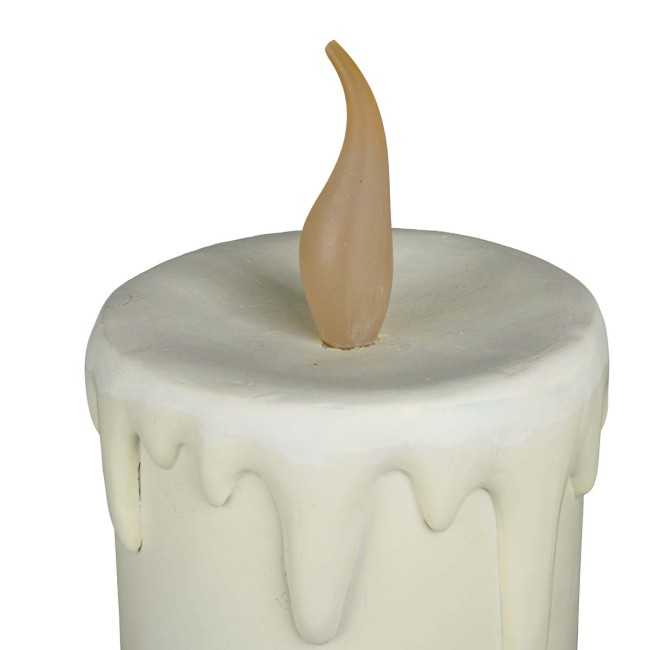 Candela Natalizia Bianca con Led in Resina H.55,7 cm