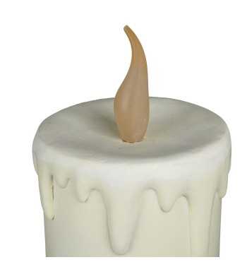 Candela Natalizia Bianca con Led in Resina H.55,7 cm Candela Natalizia Bianca con Led in Resina H.55,7 cm