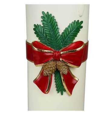 Candela Natalizia Bianca con Led in Resina H.55,7 cm Candela Natalizia Bianca con Led in Resina H.55,7 cm