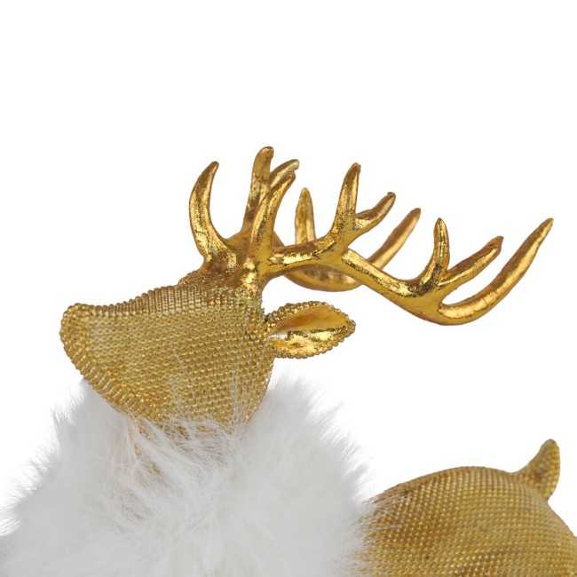 Renna Natalizia Dorata in Resina H.16 cm