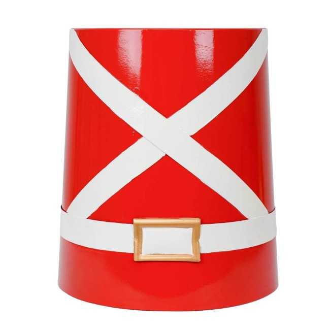 Set 2 Vasi Natalizi in Metallo Rosso e Bianco