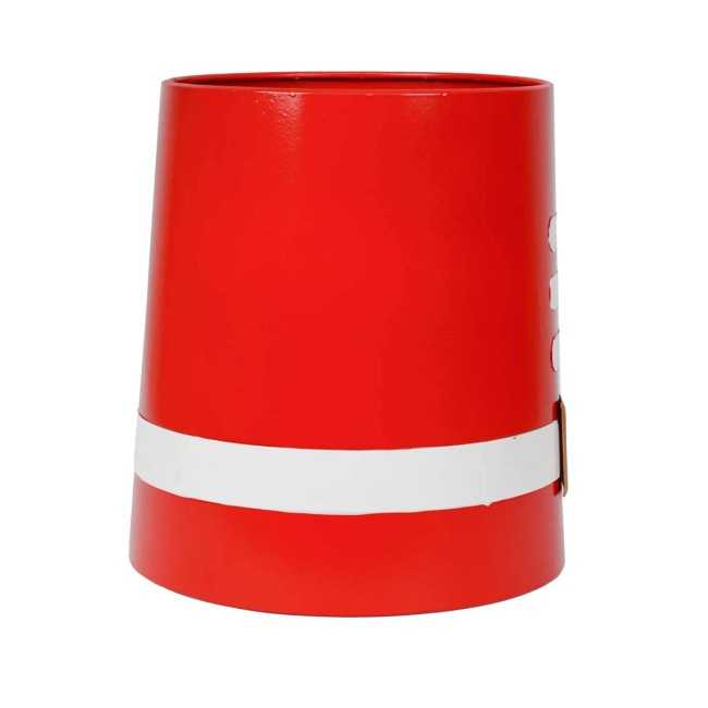 Set 2 Vasi Natalizi in Metallo Rosso e Bianco