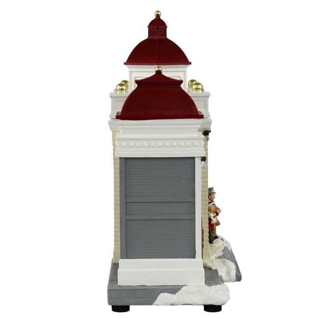 Stazione Ferroviaria Natalizia con Luci in Resina H.27 cm