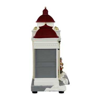 Stazione Ferroviaria Natalizia con Luci in Resina H.27 cm