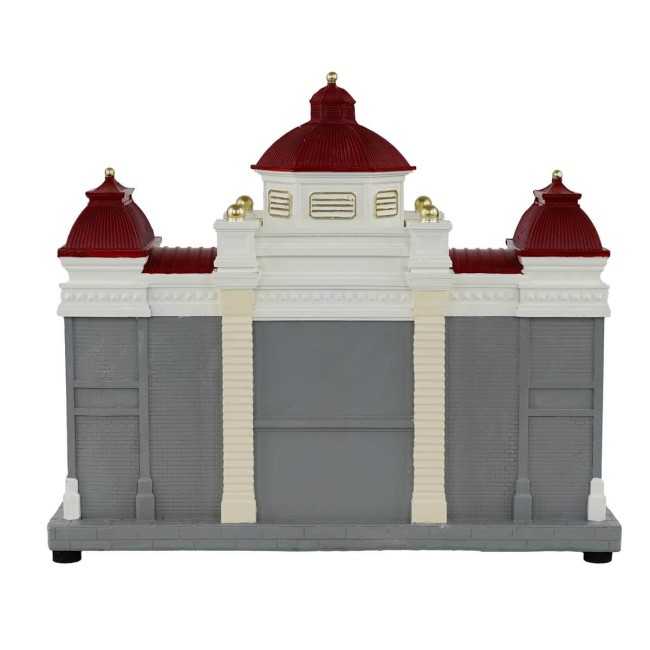 Stazione Ferroviaria Natalizia con Luci in Resina H.27 cm