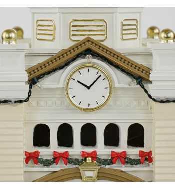 Stazione Ferroviaria Natalizia con Luci in Resina H.27 cm