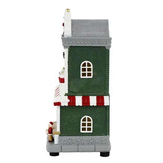 Gelateria Natalizia con Luci in Resina H.24 cm